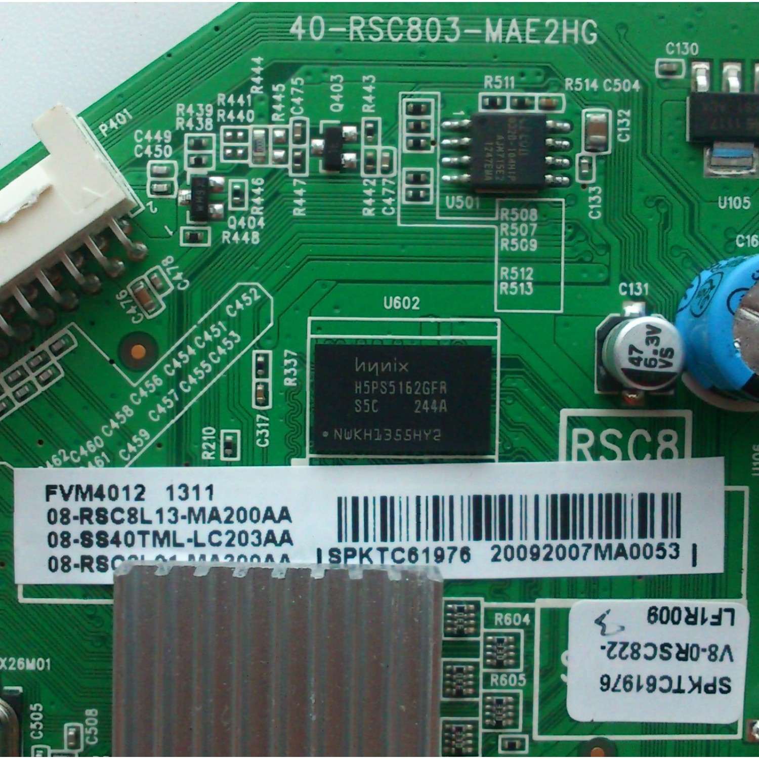MAIN / SANYO 8TL08-RSC8L1 / FVM4012 / 40-RSC803-MAD2HG / 08-RSC8L13-MA200AA / 08-SS40TML-LC203AA / 08-RSC8L01-MA300AA / PANEL LVF400NE2L / MODELO FVM4012	/ P40142-01 - Imagen 3